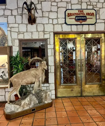 A decorated doorway and entry seating